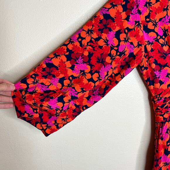 Derek Lam 10 Crosby Talia Babydoll Dress 00 Floral Cocktail Mini Party V-Neck - Picture 8 of 13